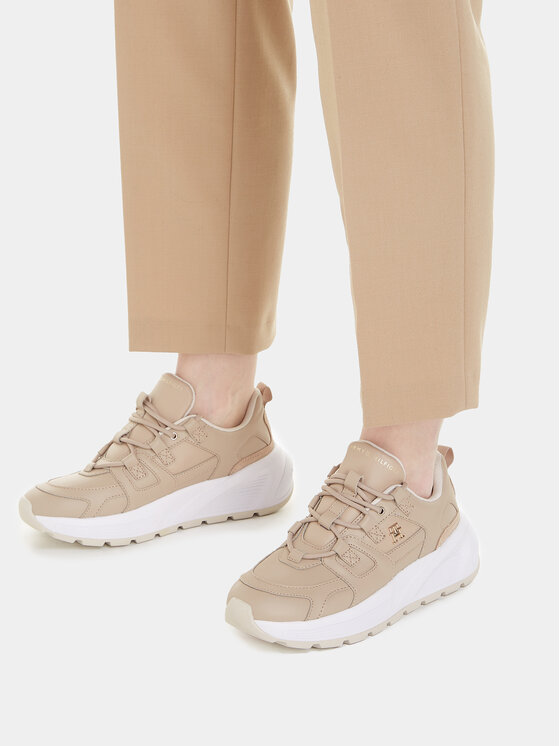 Tommy Hilfiger Tommy Hilfiger Αθλητικά Th Premium Runner Lthr FW0FW07340 Μπεζ