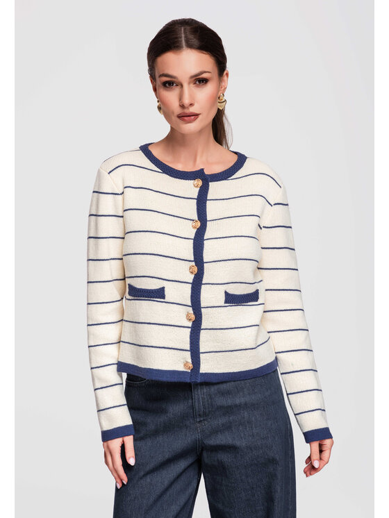 Ombre Ombre Kardigan OW-SWCD-0101 Granatowy Regular Fit
