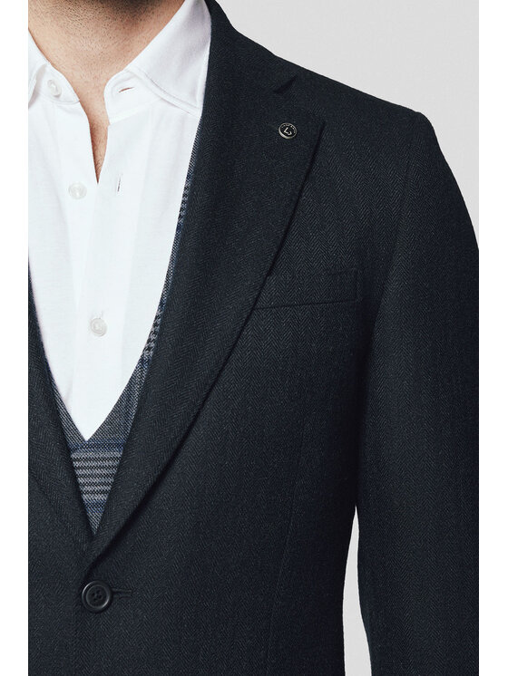 Lancerto Lancerto Marynarka Surrey MA073224000009 Czarny Slim Fit