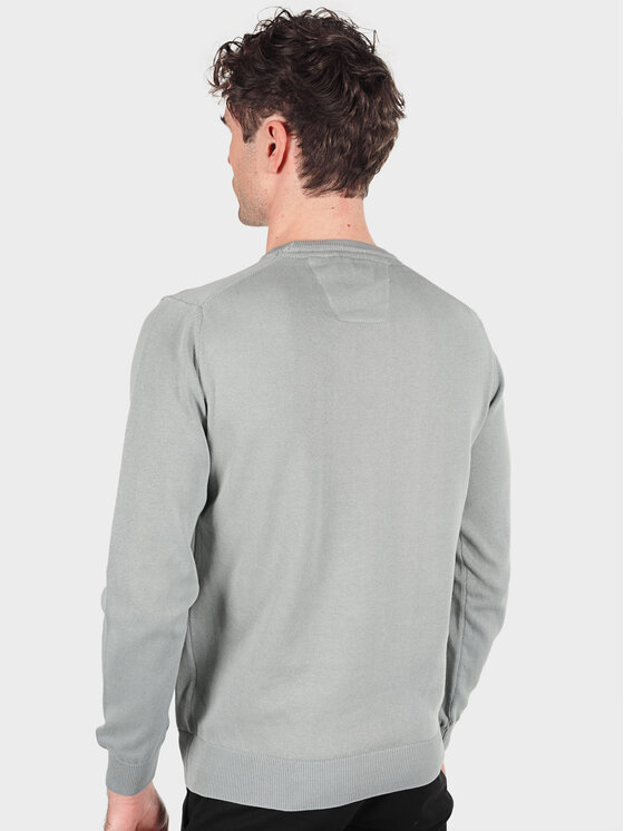 Evenemen Evenemen Sweter Round Neck Grey Szary Slim Fit