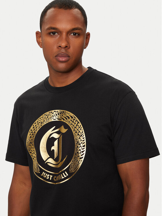 Just Cavalli Just Cavalli Majica 77OAHT01 Črna Regular Fit