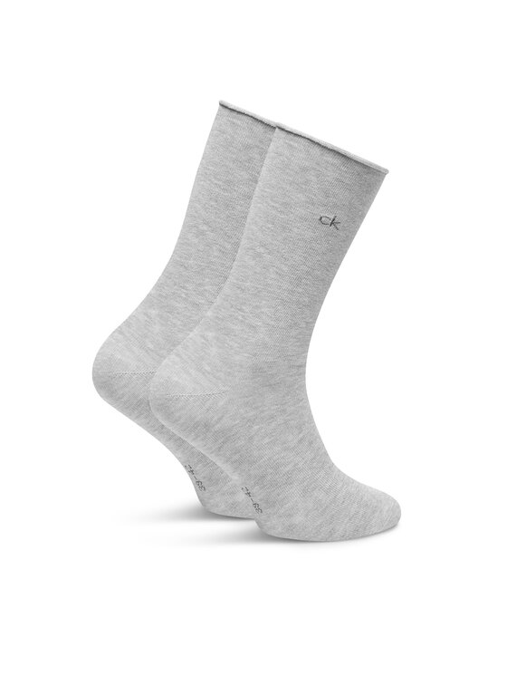 Calvin Klein Calvin Klein Комплект 3 чифта дълги чорапи дамски 701234368 Сив