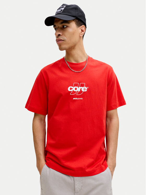 Jack & Jones Jack & Jones Tričko Club 12289868 Červená Relaxed Fit
