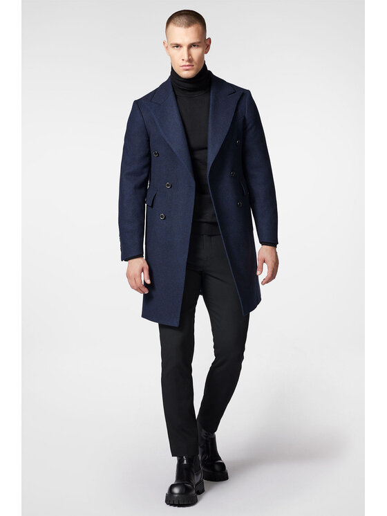 Próchnik Próchnik Płaszcz zimowy z Certyfikatem NFT PM1 PC073223000014 Granatowy Regular Fit