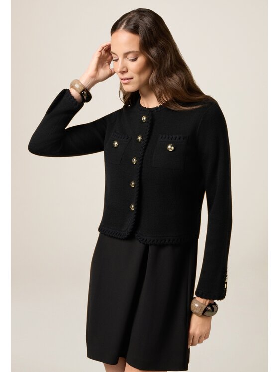 Oltre Oltre Cardigan M479J005235N033 Nero Boxy Fit