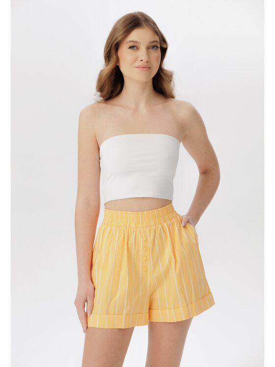 LAURELLA LAURELLA Šortky z materiálu 3SS016 Oranžová Regular Fit