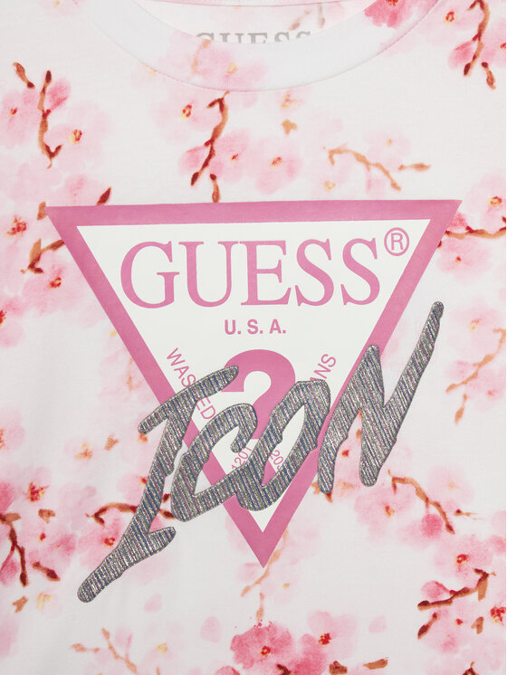 Guess Guess Тишърт J4RI06 K6YW3 Розов Boxy Fit