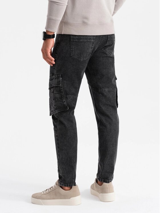 Ombre Ombre Jeansy P1079 Černá Regular Fit