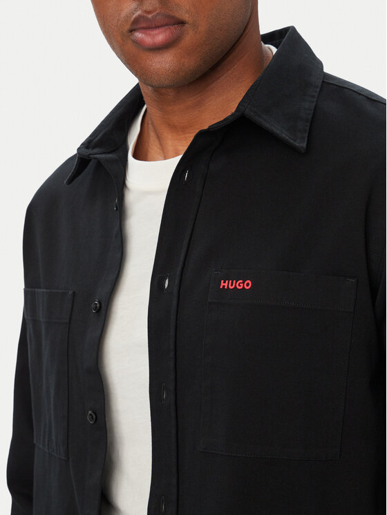 HUGO HUGO Marškiniai Egrin 50566885 Juoda Regular Fit