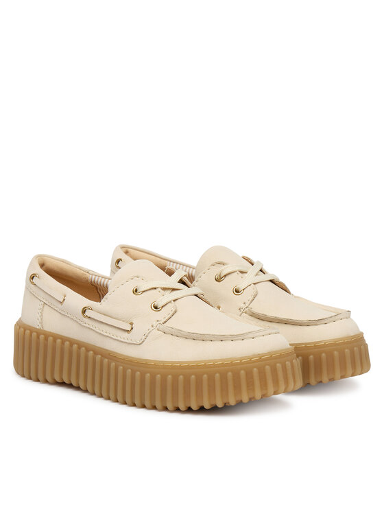 Clarks Clarks Półbuty Torhill Boat 26186302 Écru