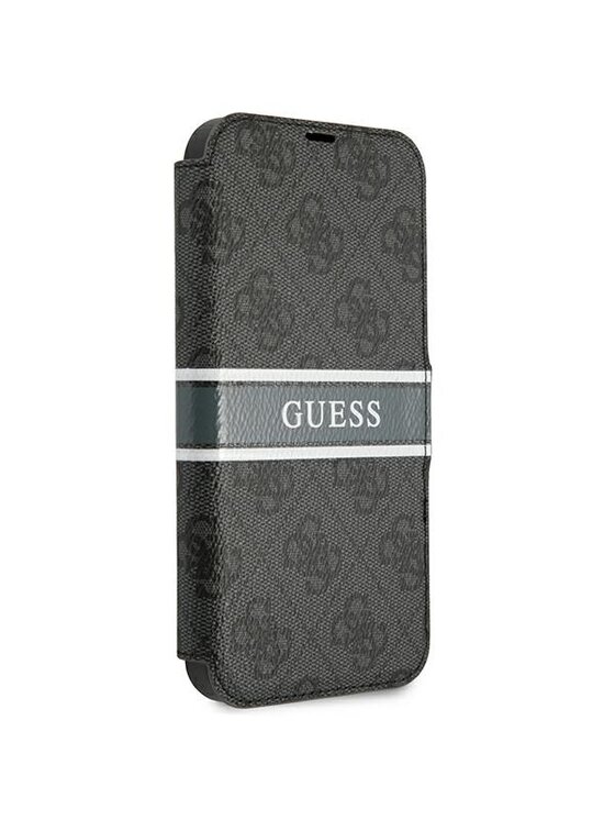 Guess Guess Etui na telefon 4G Stripe Book Szary