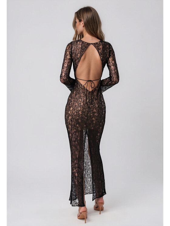 sax35th sax35th Sukienka wieczorowa BELLA Czarny Slim Fit