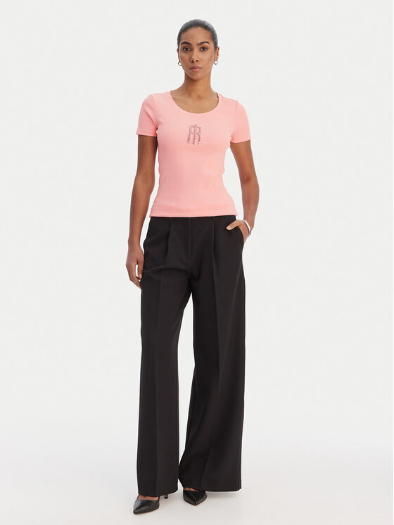 Fracomina Fracomina T-Shirt FP26ST3001J42701 Koralowy Slim Fit