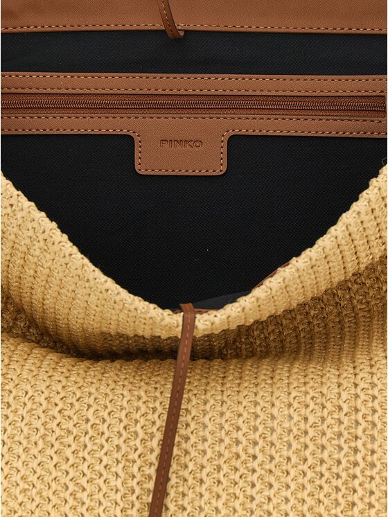 PINKO PINKO Torebka Beige Cowhide Shoulder Beżowy