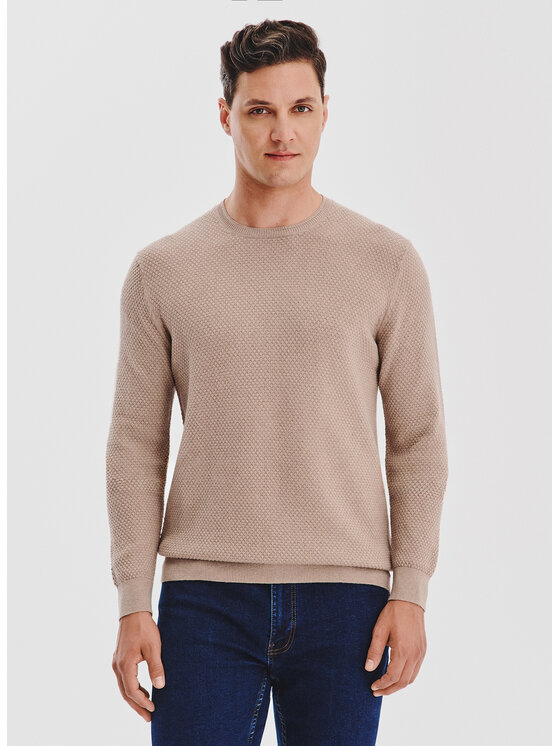 Pako Lorente Pako Lorente Sweter P25WF-2X-012 Beżowy Classic Fit