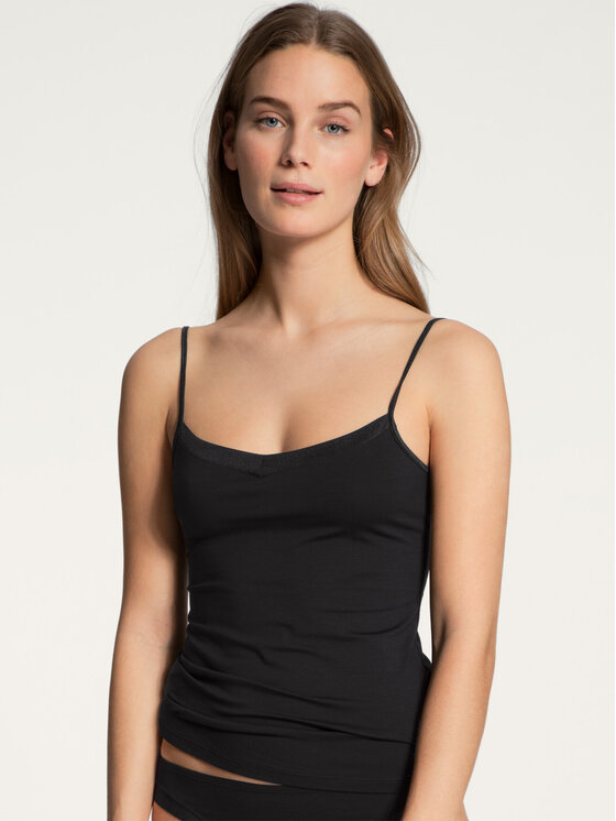 Calida Calida Koszulka piżamowa 10258 Czarny Slim Fit