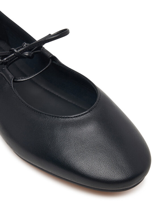 Tommy Hilfiger Tommy Hilfiger Balerinke Lace-Up Leather Ballerina FW0FW09542 Crna