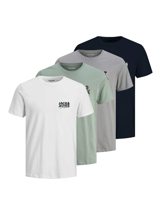 Jack&Jones Jack&Jones Set od 4 para majica Geplas 12288304 Šarena Regular Fit