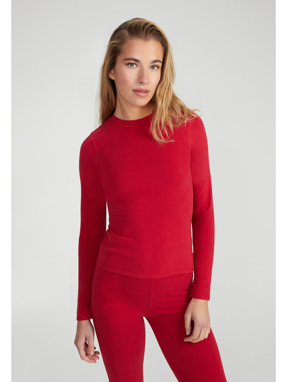 Style Republic Style Republic T-Shirt Long Sleeve T-Shirt Czerwony Curvy Fit