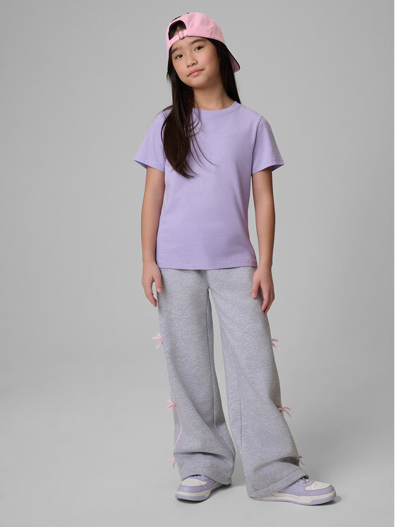 4F 4F T-Shirt BASIC+ Fioletowy Regular Fit
