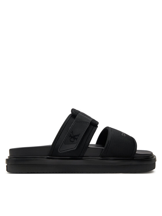 Calvin Klein Jeans Natikači Double Bar Sandal Wb In Br YM0YM00946 Črna