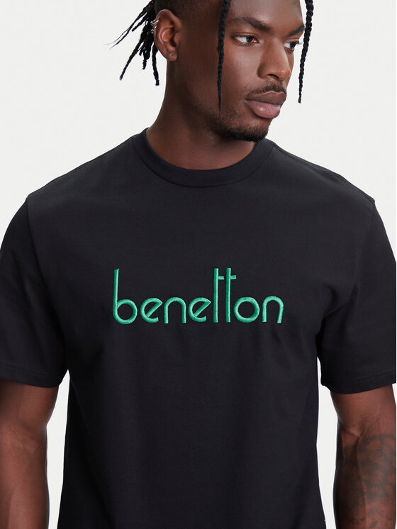 United Colors Of Benetton United Colors Of Benetton T-shirt 3MI6U109O Crna Oversize