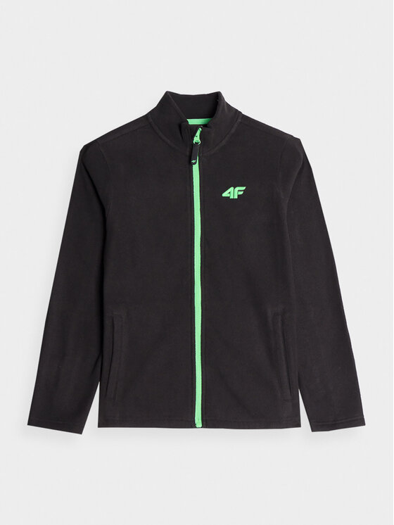 4F Fleecová mikina 4FJAW23TFLEM105 Čierna Regular Fit