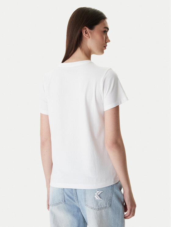 Guess Jeans Guess Jeans T-krekls W4YI10 J1314 Balts Regular Fit