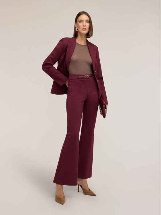 Motivi Motivi Spodnie materiałowe P05IQ004850N036 Bordowy Flare Fit