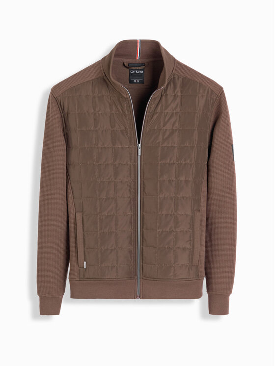 Ombre Ombre Bunda bomber OM-JANP-0193 Hnědá Regular Fit