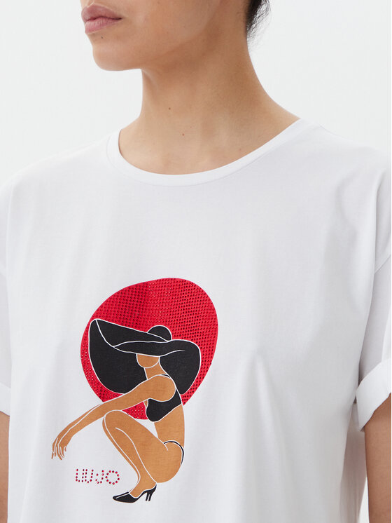 Liu Jo Beachwear Liu Jo Beachwear T-Shirt q-roa-35173 Biały Regular Fit