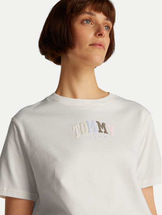 Tommy Jeans Tommy Jeans T-Shirt Color Varsity DW0DW21337 Εκρού Relaxed Fit