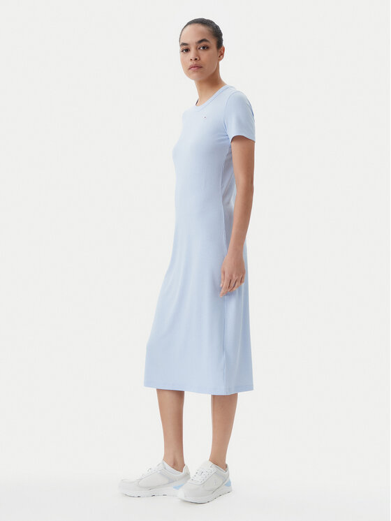 Tommy Jeans Tommy Jeans Rochie de zi DW0DW19721 Albastru celest Slim Fit