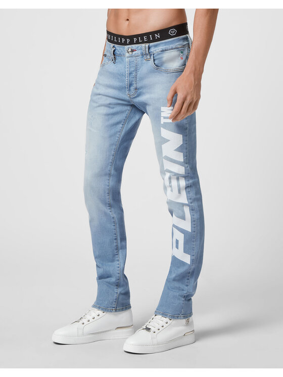 PHILIPP PLEIN PHILIPP PLEIN Jeansy 7469 Světle modrá Straight Leg