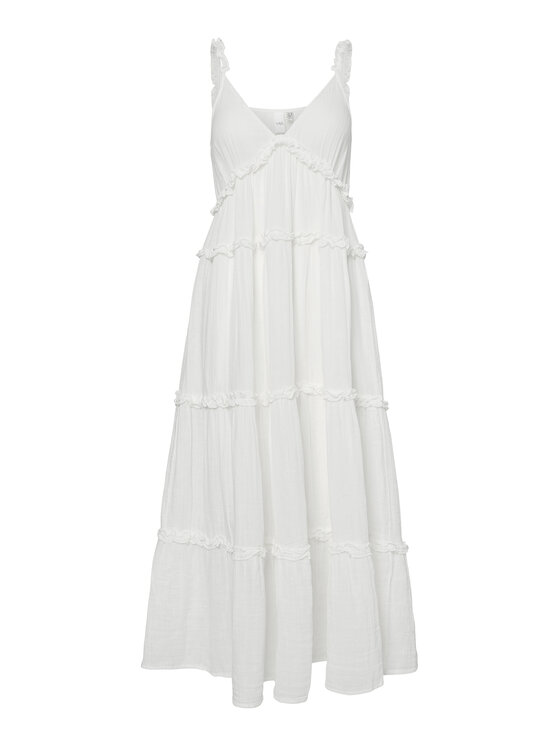YAS YAS Sukienka letnia Anina 26038014 Biały Regular Fit