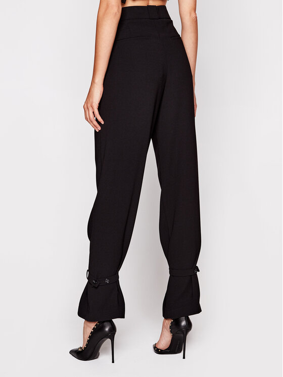 Patrizia Pepe Patrizia Pepe Auduma bikses 2P1269/AD83-K103 Melns Relaxed Fit