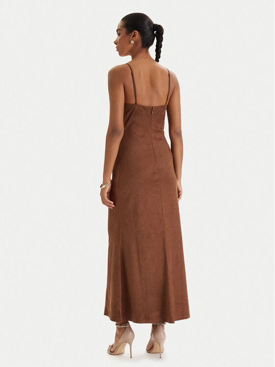 Bardot Bardot Dirbtinės odos suknelė Nadira 59194DB3 Ruda Slim Fit