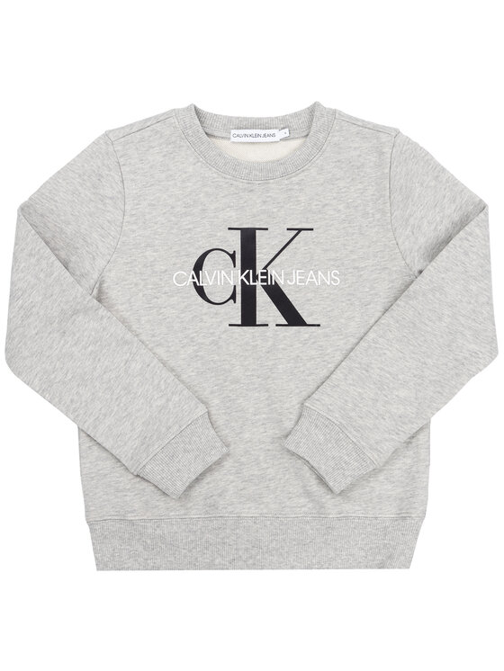 Calvin Klein Jeans Džemperis ar kapuci Monogram Logo IU0IU00069 Pelēks Regular Fit