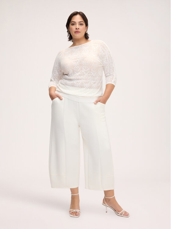 Fiorella Rubino Fiorella Rubino Sweter M267E002291N011 Biały Boxy Fit