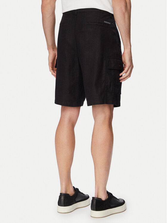 Calvin Klein Jeans Calvin Klein Jeans Pantalon scurți din material LV04RF610G Negru Regular Fit
