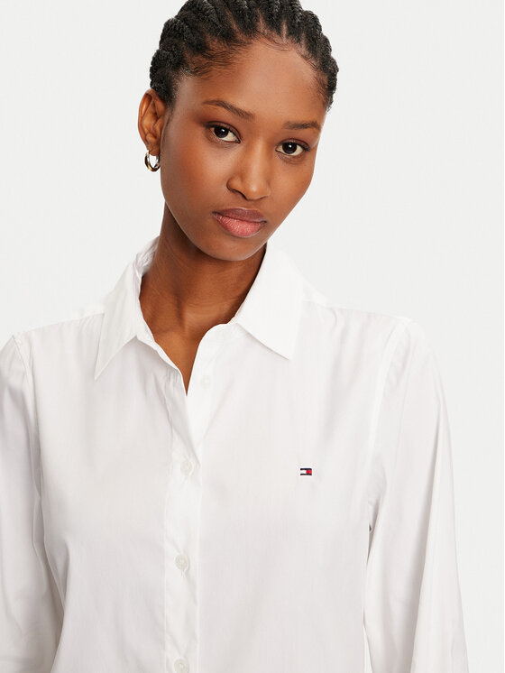 Tommy Hilfiger Tommy Hilfiger Риза WW0WW44084 Бял Regular Fit
