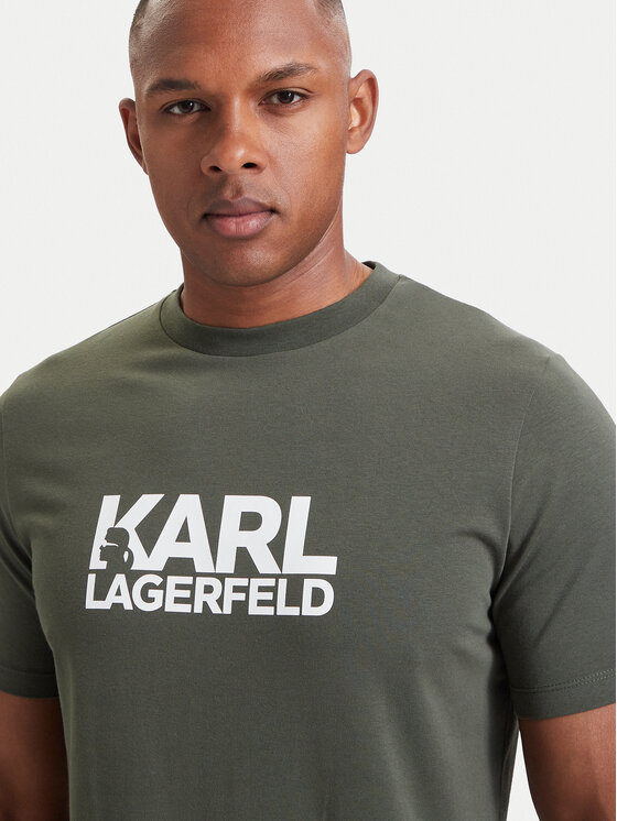 KARL LAGERFELD KARL LAGERFELD Tričko 755780 564235 Zelená Regular Fit