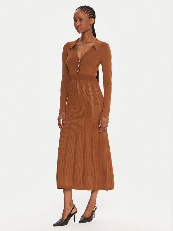 TWINSET TWINSET Rochie tricotată 252TP3110 Maro Regular Fit