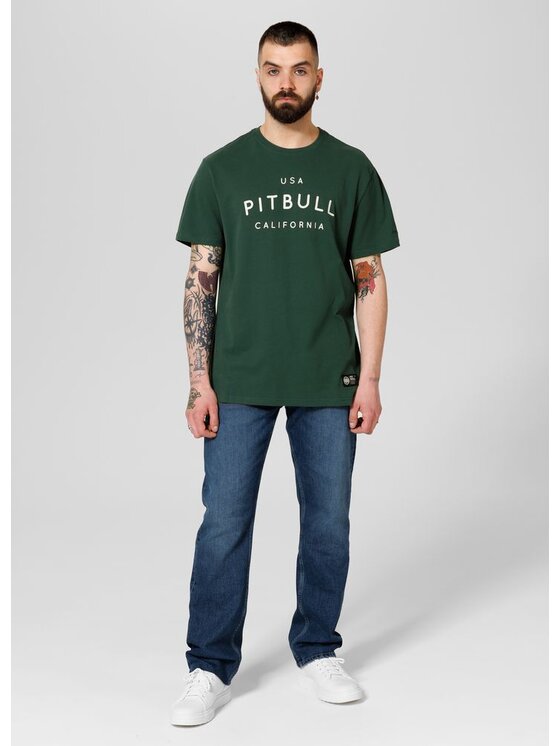 PITBULL PITBULL T-Shirt Koszulka Zielony Regular Fit