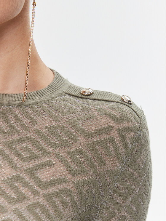 Guess Guess Sweter W4RR28 Z3C90 Zielony Regular Fit