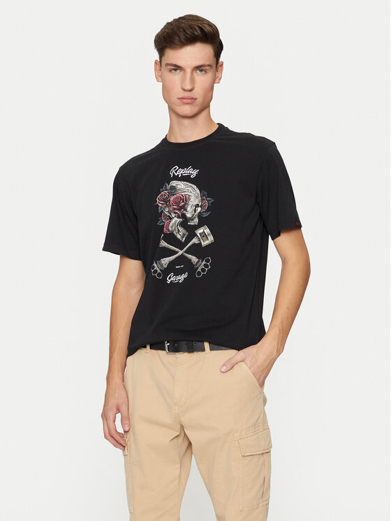 REPLAY REPLAY T-särk M6954 .000.23740P Must Regular Fit