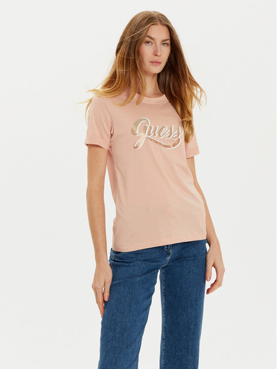Guess Guess T-shirt W4YI09 JA914 Ružičasta Regular Fit