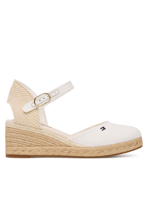 Tommy Hilfiger Tommy Hilfiger Espadrilles Mid Wedge Espad Closed Toe FW0FW09233 Ekru