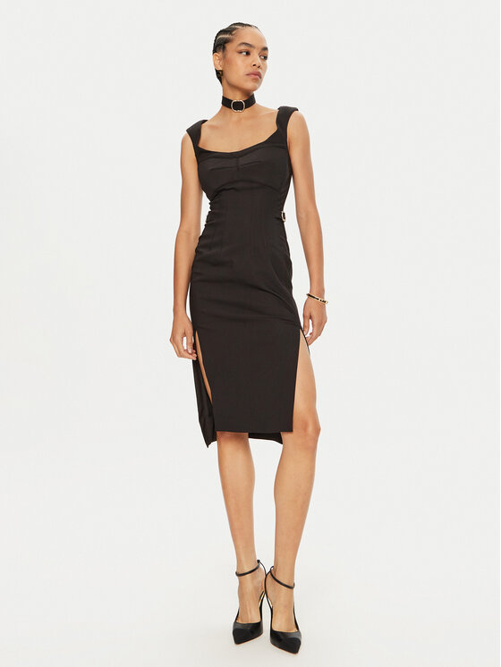 Babylon Babylon Coctailkleid E00717 Schwarz Slim Fit