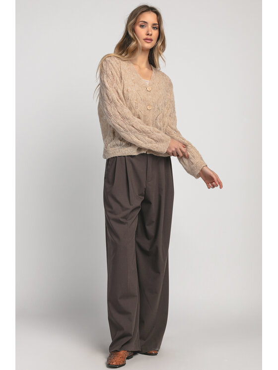 Fobya Fobya Kardigan F1967 Beżowy Basic Fit